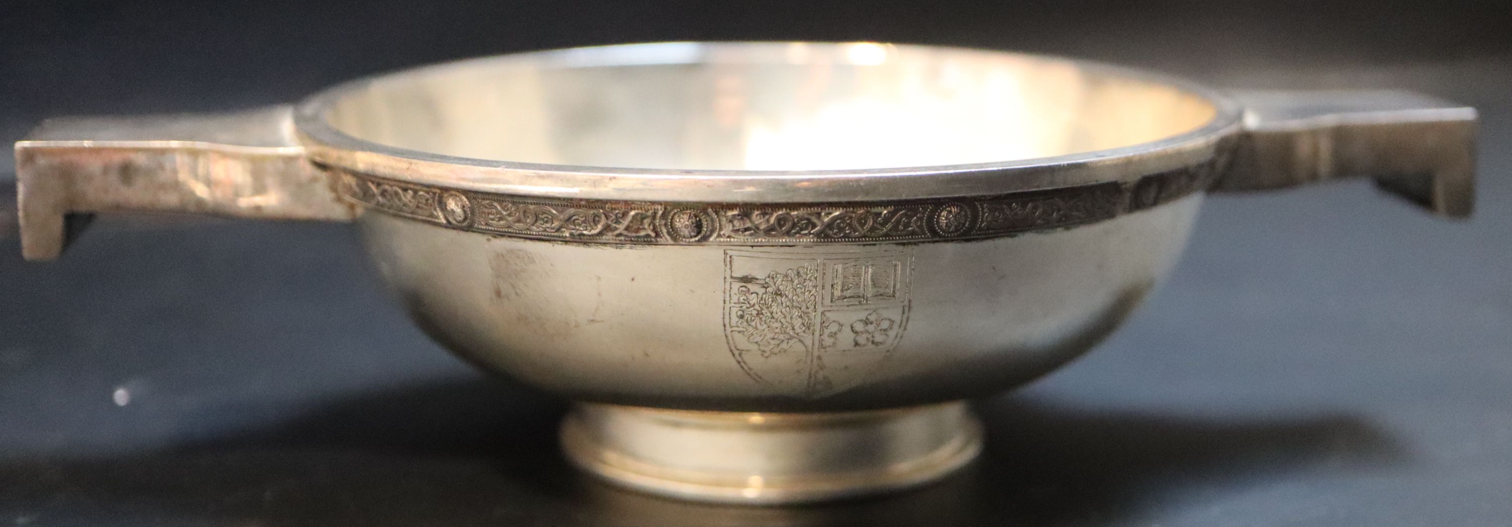 A modern Scottish silver quaich, R.L. Christie, Edinburgh, 1992 with presentation inscription